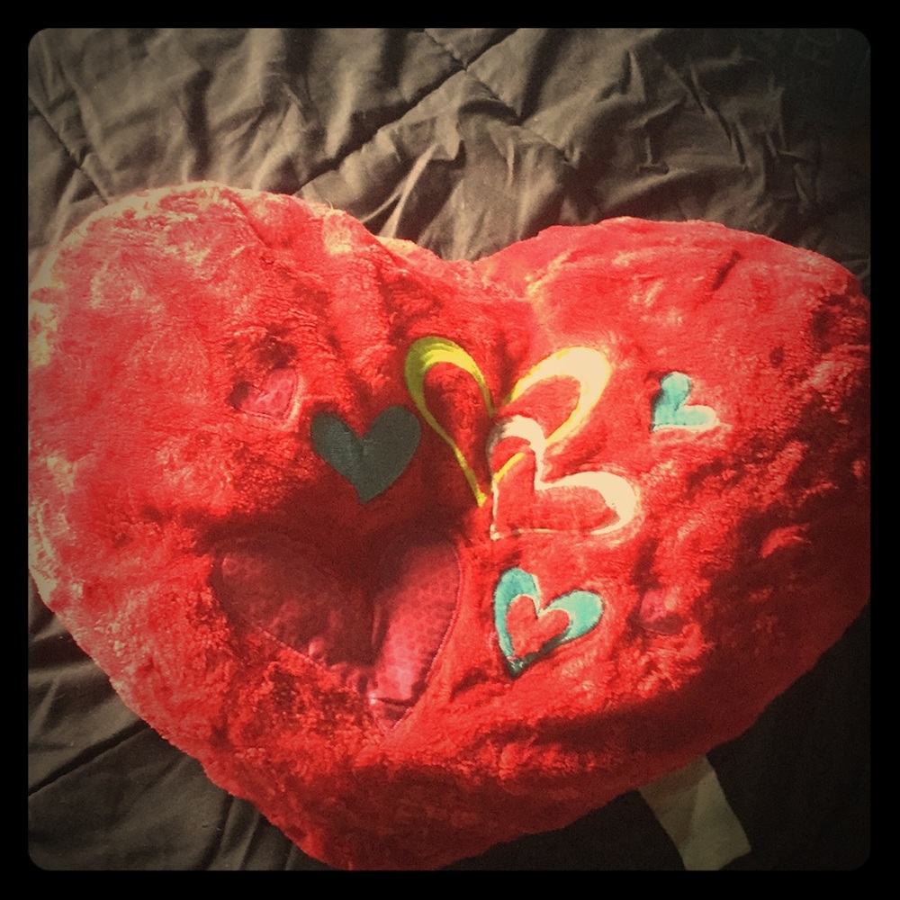 Glow in the dark heart pillow